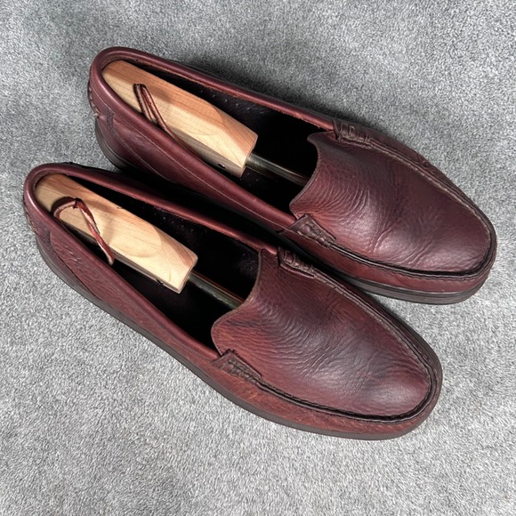 Florsheim Loafers Moc Toe Mens 11D Burgundy Brown Leather  Slip On Casual Shoes main image 11